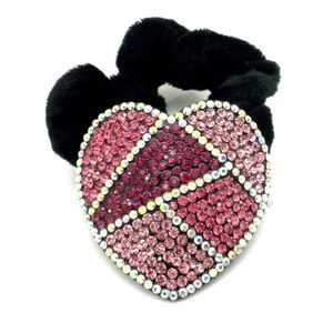 Heart Austrian Crystal Ponytail Holder Hair Jewels